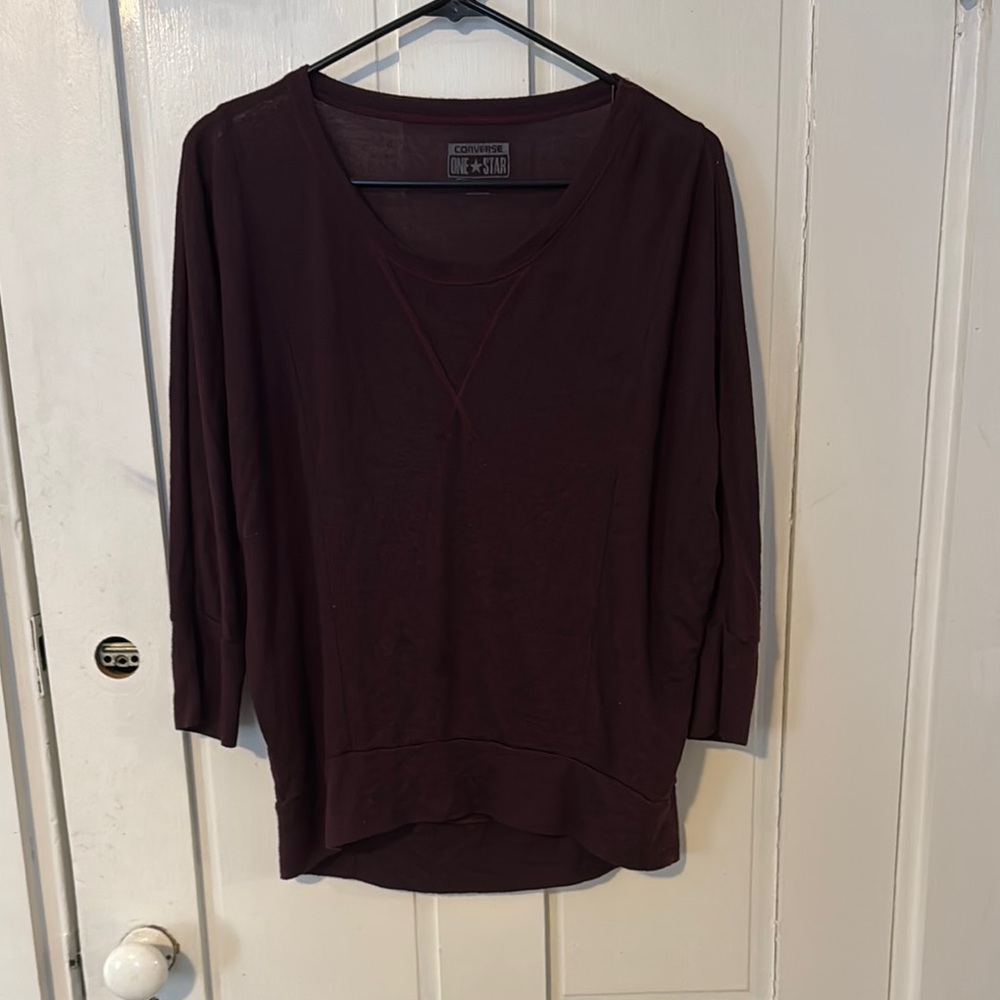 Converse One Star Maroon Long Sleeve Top